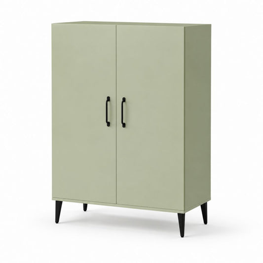 Highboard Schrank Salbeigrün MDF mit Melaminbeschichtung 80 x 40 x 140 cm