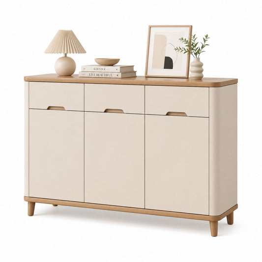Sideboard mit 3 Türen und 3 Schubladen Beige MDF mit Holzoptik 120 x 40 x 85 cm