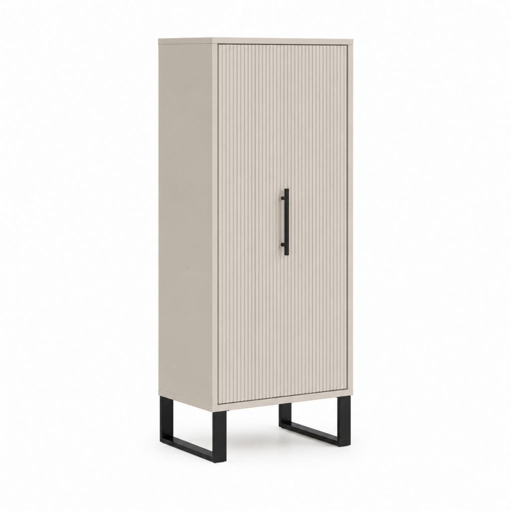 Hochschrank mit Drehtür Beige MDF rechteckig 70 x 40 x 180 cm