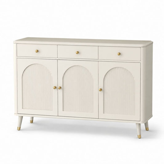 Sideboard mit 3 Türen und 3 Schubladen Creme MDF rechteckig 120 x 40 x 80 cm