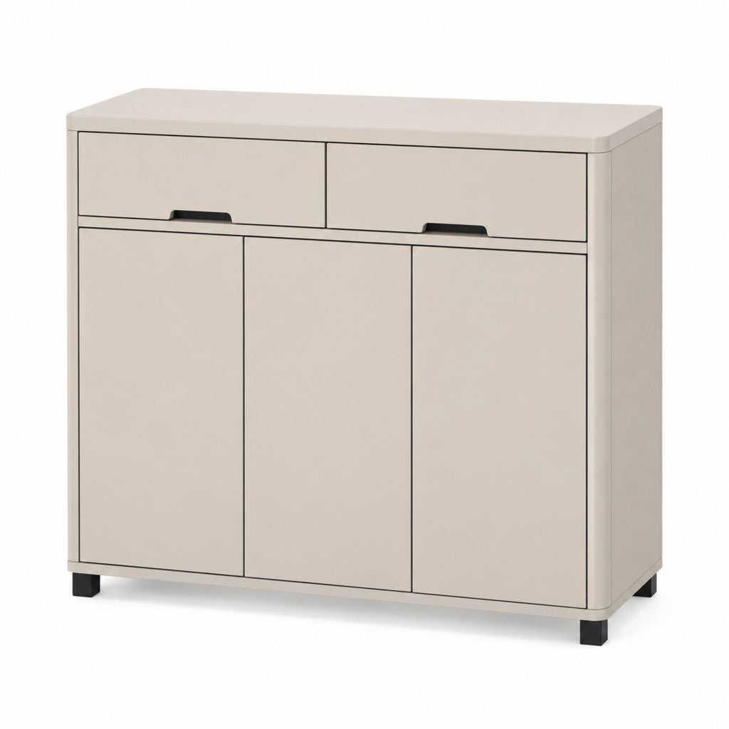 Sideboard Beige aus MDF mit 3 Türen 2 Schubladen 100 x 40 x 90 cm