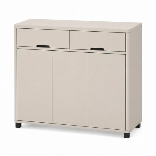 Sideboard Beige aus MDF mit 3 Türen 2 Schubladen 100 x 40 x 90 cm