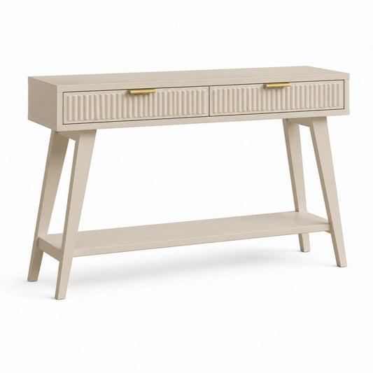 Konsolentisch Beige aus MDF mit 2 Schubladen 120 x 40 x 80 cm